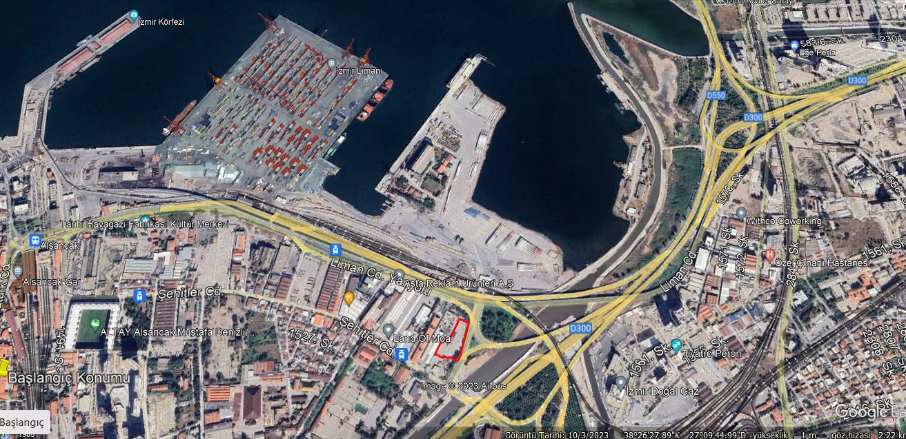 İZMİR Alsancak Liman Karşısı 5.600 m2 KİRALIK ARSA.